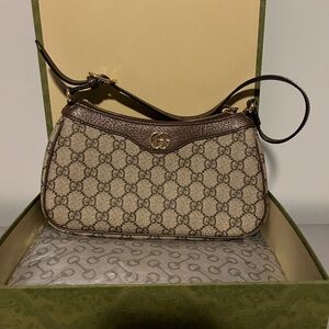Gucci Beige and Brown GG Shoulder Bag